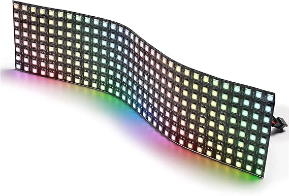 Treedix LED 8 X 32 Pixels WS2812B Digital Flexible LED Panel Individually Addressable Full Dream Color DIY LED RGB Project Works with SP107E K-100C etc Image Video Display DC5V (8x32 256 Pixels)
