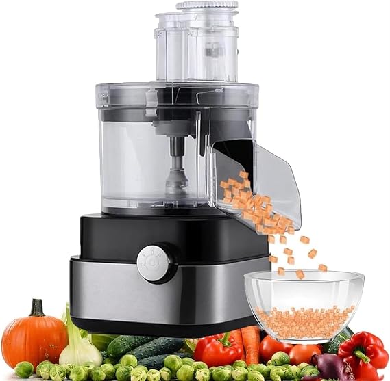 Food Processor, Electric Food Chopper, 600W Electric Cube Vegetable Cutter with 5 Cube Grid 5000ml Capacity Fruit and Vegetable Chopper Carrot/Potato/Onion Chopper for Home/Commercial
