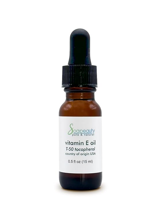 Soapeauty TOCOPHEROL T-50 Vitamin E Oil | 100% Pure and Natural | Skin, Face, Body, Nails, Scars, Dark Spots, Anti-aging, Repair | Multi-Purpose Moisturizer 0.5 fl oz