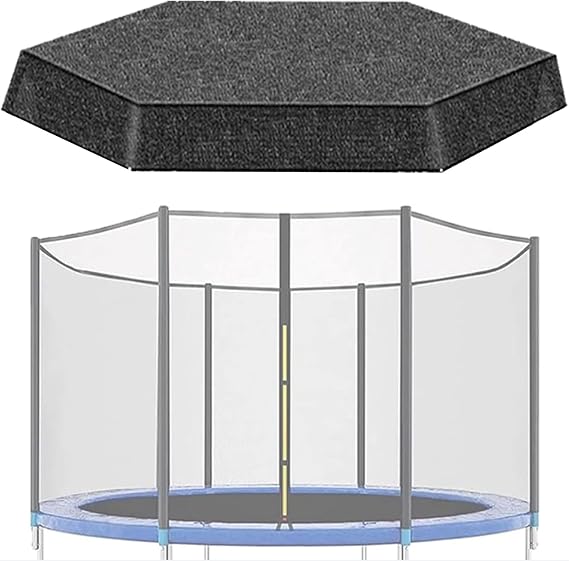 Trampoline Sunshade Cover for 6 Poles Trampolines Canopy, Insulation Sun Protection Shade Net, Easy to Install, Black
