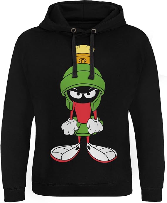 Looney Tunes Officially Licensed Marvin The Martian Attitude Epic Hoodie (Black), Large