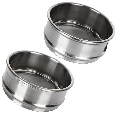 2 PCS 304 Stainless Steel Test Sieves, #200 Mesh 0.075mm + #80 Mesh 0.2mm Aperture Lab Standard Test Sieve, 10cm/4Dia Economy Test Sieve for Industrial Laboratory
