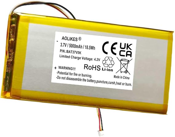 AOLIKES 5000mAh Battery Replacement for Babysense Max View 5.5 Screen 1080p Full HD Video Baby Monitor