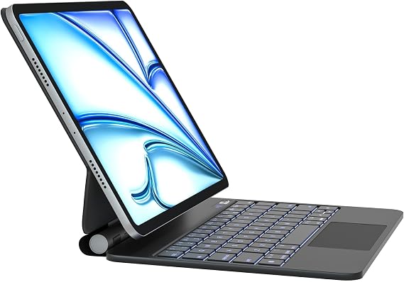 Keyboard Case for iPad Air 11 inch (M4/M3/M2, 2026/2025/2024) & iPad Pro 11 (4th/3rd/2nd/1st Gen), iPad Air 5th/4th Magic Case Precision Multi-Touch Trackpad,7 Colors Backlight Black