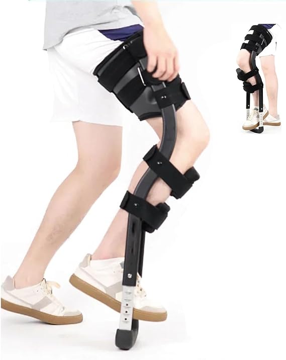 FoRes Walking Aids Pain Free Knee Crutch Hands Free Crutch Adjustable Crutches for Walking Leg Knee Mobility Support for Disability Elderly Injury Ankle Fracture