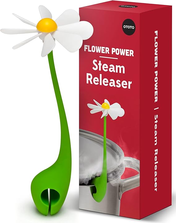 OTOTO New Flower Power Steam Releaser - Fun Kitchen Gadgets - Spinning Flower Lid Holder On Pot & Lid Lifter - Cool Kitchen Gadgets - Cute Gifts for Women, Kitchen Accessories Gadgets