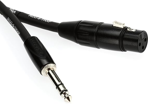 Roland Black Serial Interconnect Cable, 1/4 Inch TRS - XLR (Female), 1.7 m