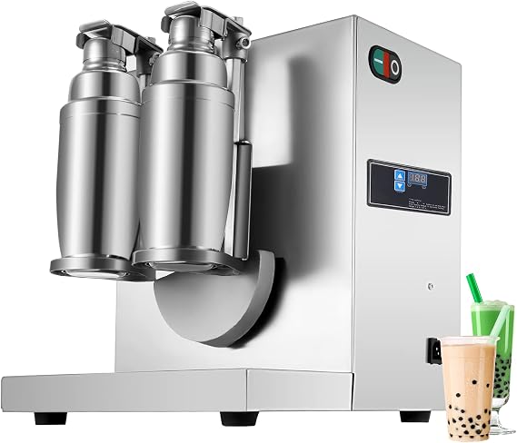 VEVOR Electric Milk Tea Shaker, Double Cup Milk Tea Shaking Machine, 400r/min Stainless Steel Milk Tea Shaking Machine, Two 750 ML Snow Grams Cup for Bubble Tea Boba Milk Tea