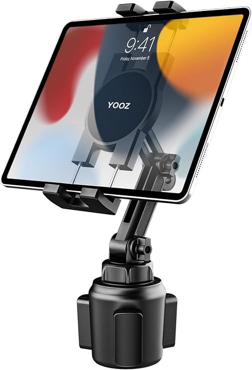 Cup Holder Tablet Mount for Car - Height Adjustable Arm