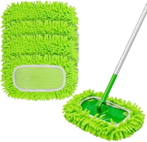 Microfiber Mop Pads Compatible with Swiffer Sweeper 4 Pack Dry Sweeping Cloths & Wet Mopping Cloths Washable Wet Pads Refill for Mopping Floors