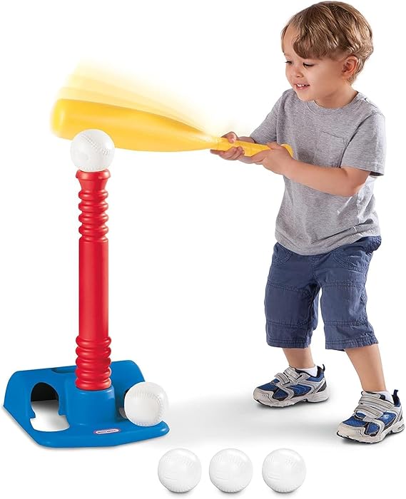 Little Tikes T-Ball Set, Red, 5 Balls, for Toddlers Ages 18+ Months (826252)