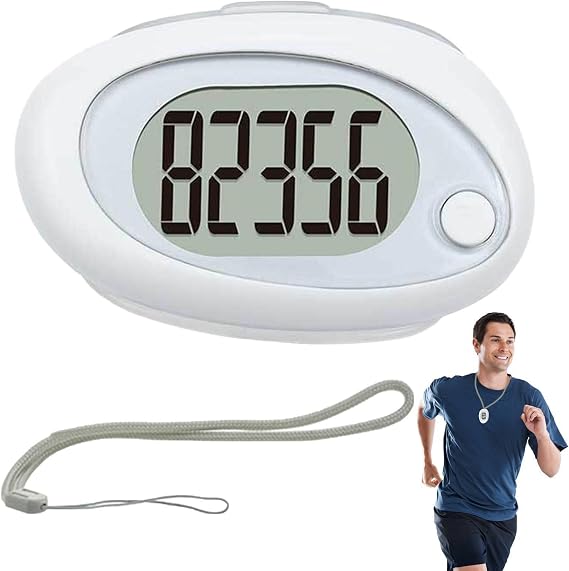 Pas Counter, 3D Pedometer with Clip and Cable | Pedometer for Seniors with Error Error, Race, Indoor and Outdoor
