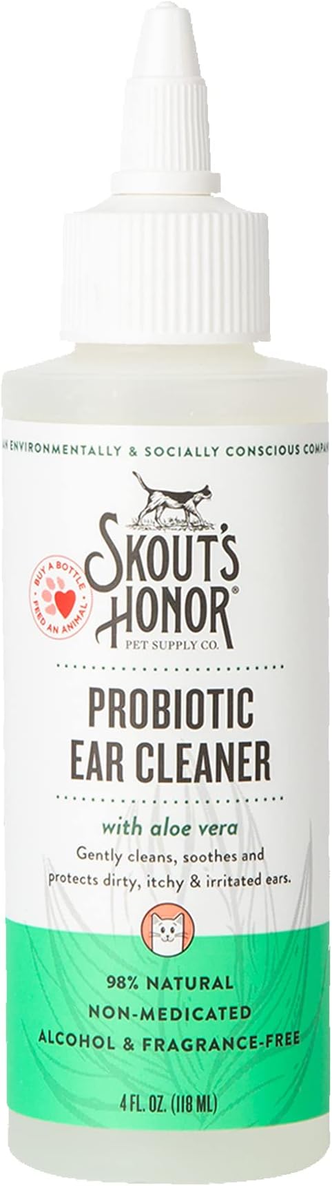 SKOUT'S HONOR Probiotic Cat Ear Cleaner, 4 oz