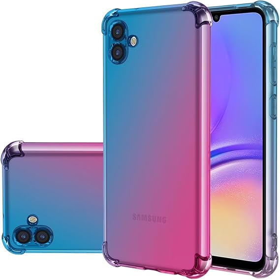 Case for Galaxy A05 Case, Samsung A05 SM-A055F Cute Case Girls Women, Gradient Slim Anti Scratch Soft TPU Phone Cover Shockproof Protective Case for Samsung Galaxy A05 Blue/Pink