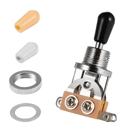 Randon 3 Way Short Straight Guitar Toggle Switch Pickup Selector with Tip Knob Caps Compatible with Gibson Toggle Les Paul Electric Guitars