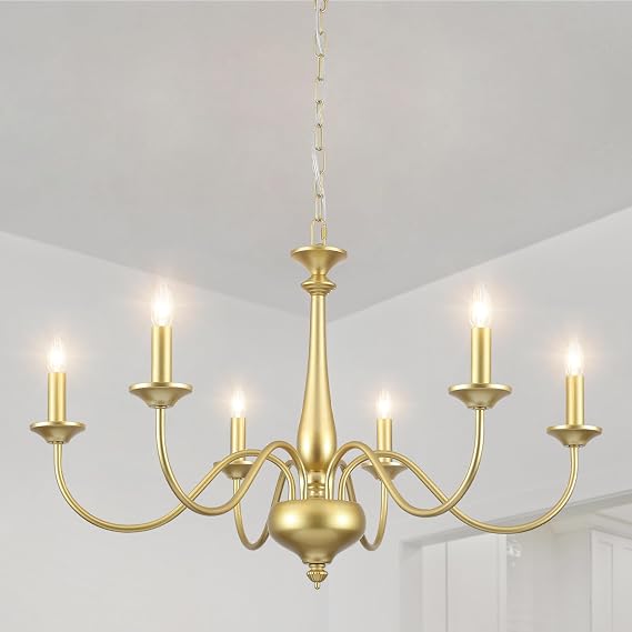 Gold Chandeliers Ceiling Light 6-Arm Light Fitting Ceilings Living Room