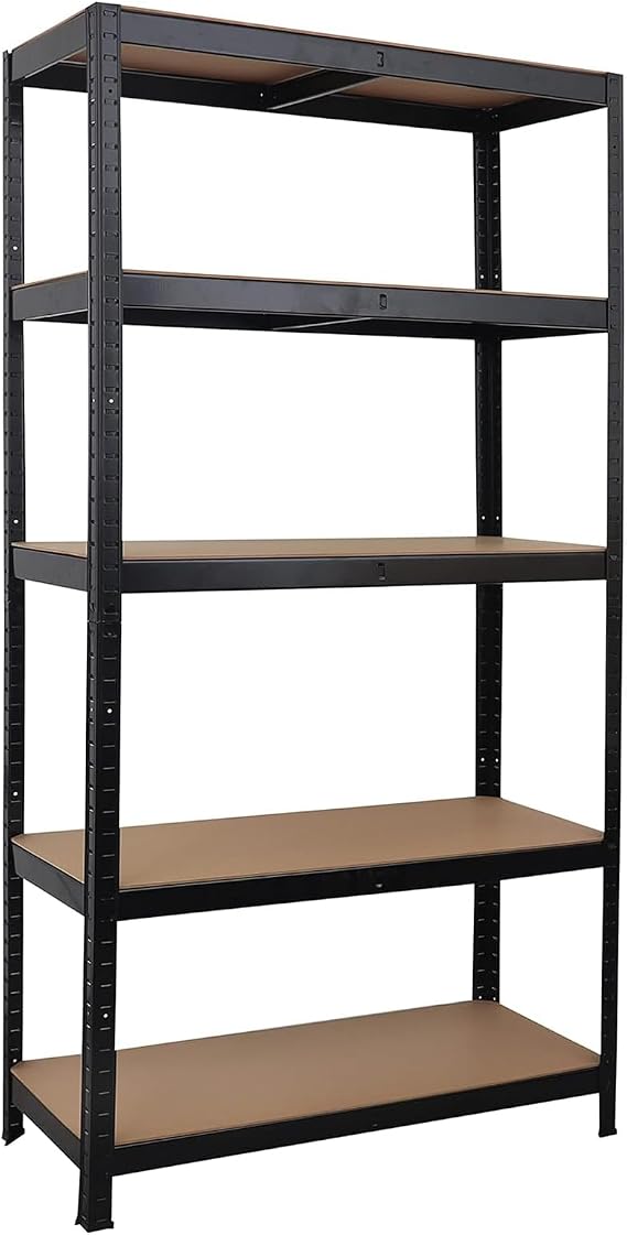 Heavy Duty Adjustable Steel Garage Storage Rack, 71" Storage Shelves, 5-Tier Garage Shelving Unit, Steel Frame Storage Utility Rack Shelf Unit, Multi-Use Storage Rack for Warehouse, Garage, Home