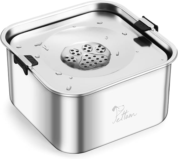 PETTOM Water Bowl Dog Without Drooling 3 L