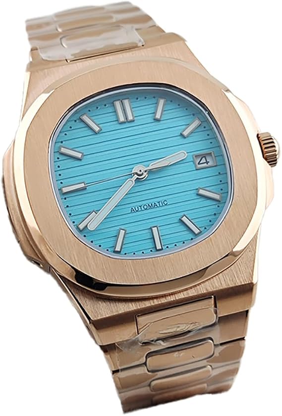 No Logo NH35 Case Nautilus Watch 40mm Men's Stainless Steel Mechanical Watch NH35 Movement Watch Installation, Bracelet Type
