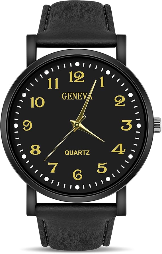 OFFCUP Mens Watches, 39MM Men's Chronograph Watch, Leather Watches Quartz Watch, Business Casual Fashion Gents Watch, Leather Strap Men's Wrist Watches Elegant Gift for Men