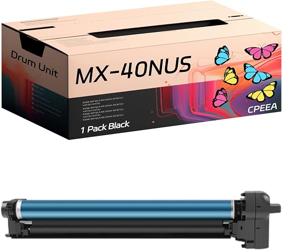 Compatible for Sharp MX-40NUSA Drum Unit Work for Sharp MX-3071 MX-3550N MX-3550V MX-3570N MX-3570V Printers, with Chip, High Yield 80000 Pages, Clear Printing (1 Pack Black)