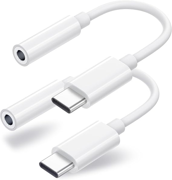 Duyasurs 2 Pack USB C to 3.5mm Headphone Jack Adapter, USB C to Aux Audio Dongle Cable Cord Compatible with iPhone 17/16/15 Pro/15 Pro Max, iPad Pro, MacBook, Samsung S21-24, Pixel 7/6/5