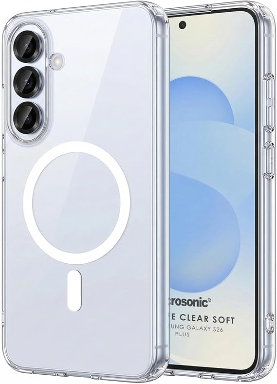 Microsonic Samsung Galaxy S26 Plus için Kılıf MagSafe Clear Sararmaz Şeffaf [Galaxy S26 Plus ile Uyumlu Kılıf - Şeffaf]