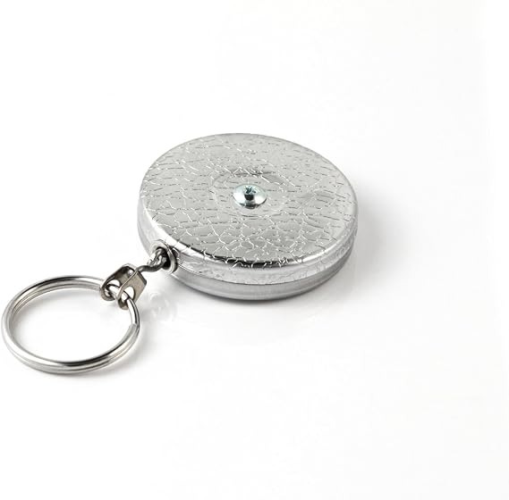 KEY-BAK Industrial Retractable Reel with 24" Stainless Steel Chain, Plain Back, Chrome Front