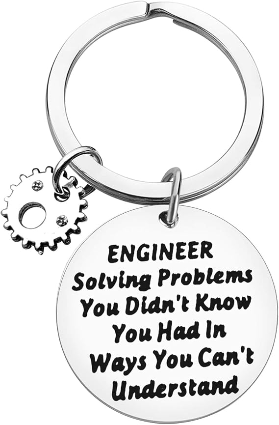 Dabihu Engineering Student Keychain Gift Engineer Solving Problems You Didn't Know Keyring Appreciation Mechanical Architect Construction Engineer Gift Engineering School Graduation Gifts