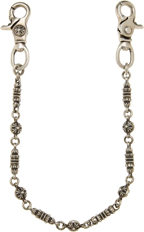 Pre-loved Sterling Silver Plus Ball and Barrel Wallet Chain, One Size, Silver