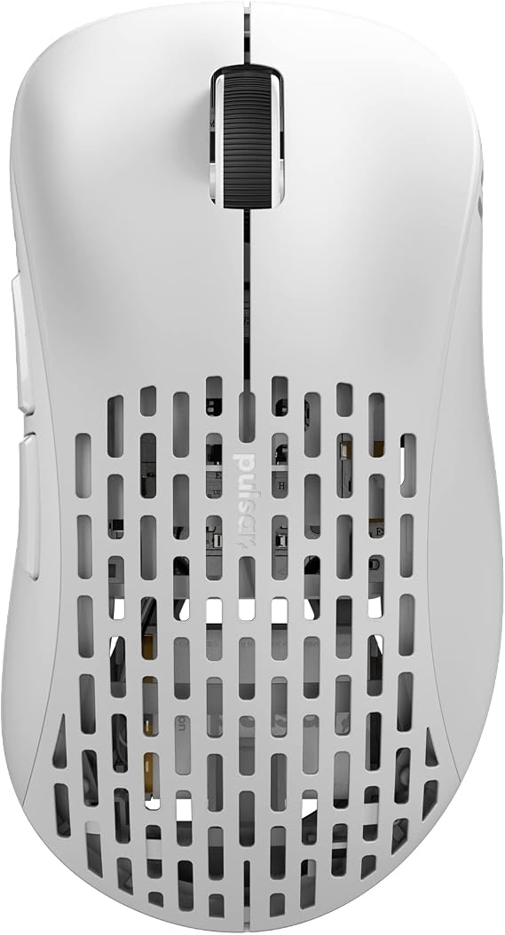 Pulsar Gaming Gears Xlite v2 Wireless Gaming Mouse, Medium, White | Ultra Lightweight 2.1 oz (59 g), Ergonomic, 2.4 Ghz 1 ms 20000 DPI Optical Sensor PAW3370