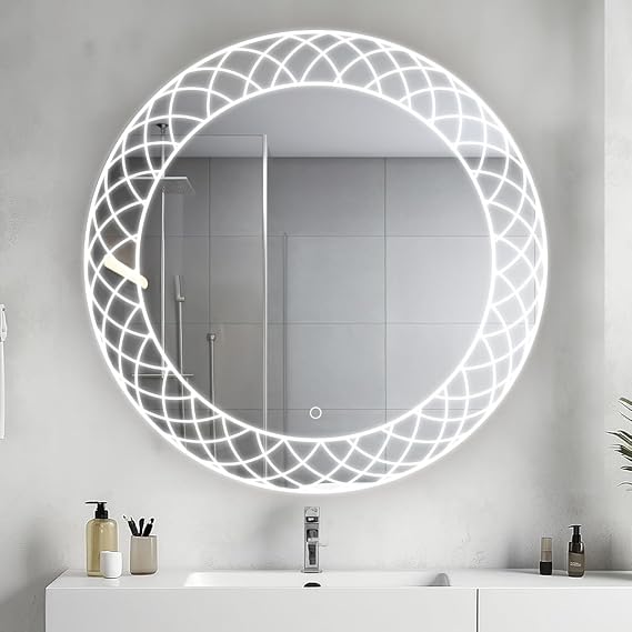 Frost Round 36" LED Mirror for Bathroom, with Dimmer and Defogger, Touch Control, Acrylight Technology