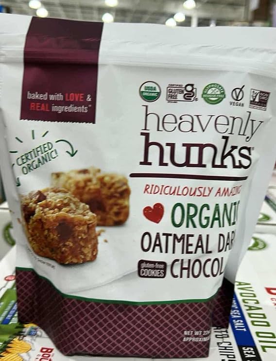 Heavenly's Hunks Organic Oatmeal Dark Chocolate Cookies, Gluten-Free, Vegan, 22oz