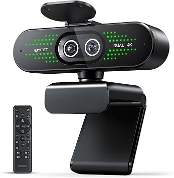 EMEET NOVA 4K Webcam for PC - Ultra 4K HD, PDAF Autofocus, Dual Omnidirectional Mics, 73 FOV, Auto Light Correction, USB-A, Privacy Cover, Ideal for High-End Business Meetings&amp;Live Streaming