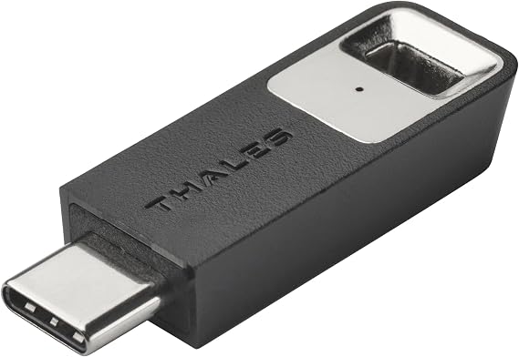 Thales - SafeNet eToken Fusion - Phishing-Resistant FIDO2 Certified Security Key for Digital certificates or FIDO2 authentication to Web apps and desktops - USB-C - Pack of 1