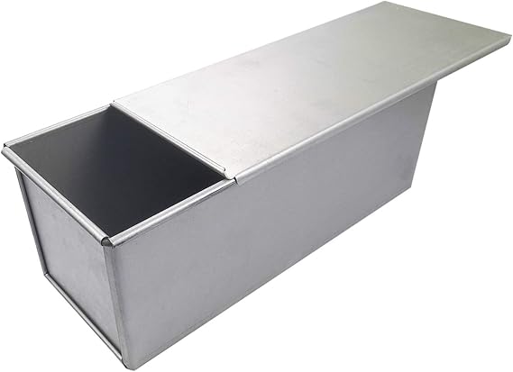 Pullman Loaf Pan with Lid Aluminumed Steel Pullman Loaf Pan Commercial Grade Non Stick Bread Pan with Lid (13x4.3x4.8in)