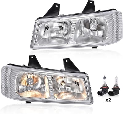 CHEDA Headlights wBulbs Compatible with Express 1500GMC Savana 1500 03014 Fit Express 2500 3500GMC Savana 2500 3500 2003-2021 Clear Lens Chrome Housing Headlamp Assembly Faros Conjunto De Faros