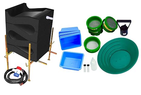 Gold Cube + Accessories - Gold Mining Equipment (Gold Cube 4 Stack Deluxe + Clean Up Kit)