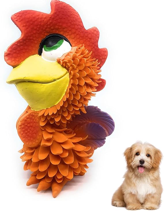 Puppy Toys - Squeaky Dog Toy - Natural Rubber Latex - Sensory Dog Toy - 5" Tall - Medium Breeds & Puppies -