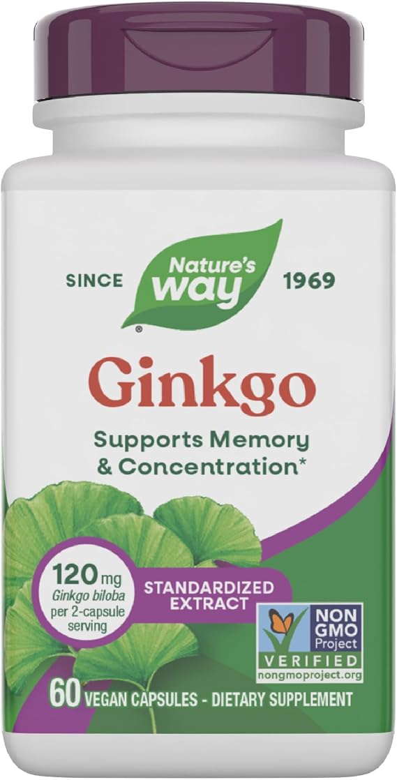 Nature's Way Ginkgo Capsules, Supports Memory & Concentration*, 120 ct