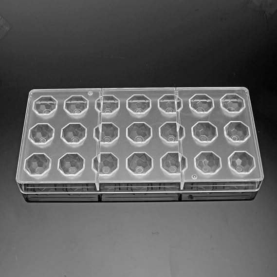 HAPYLY 21 Grid Chocolate Candy Mold PC Polycarbonate Chocolate Making Mould (Diamond)