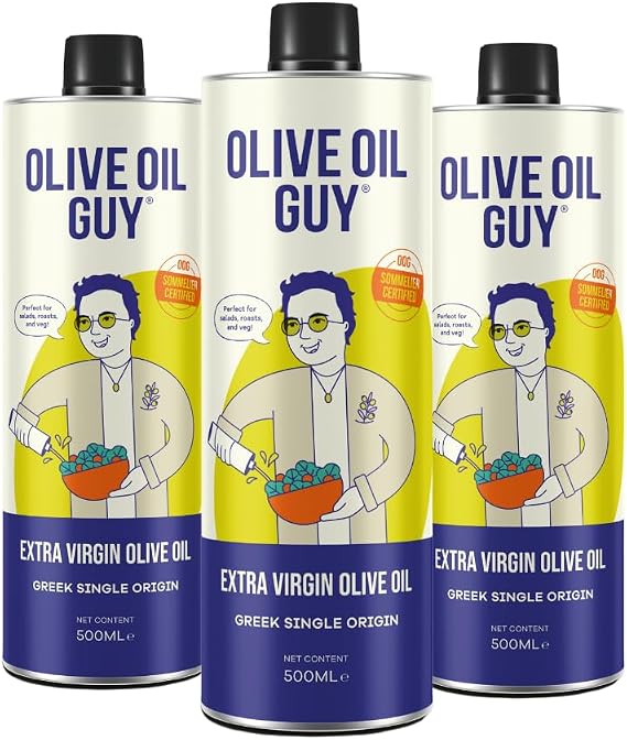Olive Oil Extra Virgin, Mothers Day Gifts, High Polyphenol Koroneiki Olive Oil, Greek Single Origin, Cold Pressed & Early Harvest, First Edition Can 500ml (Case of 3)