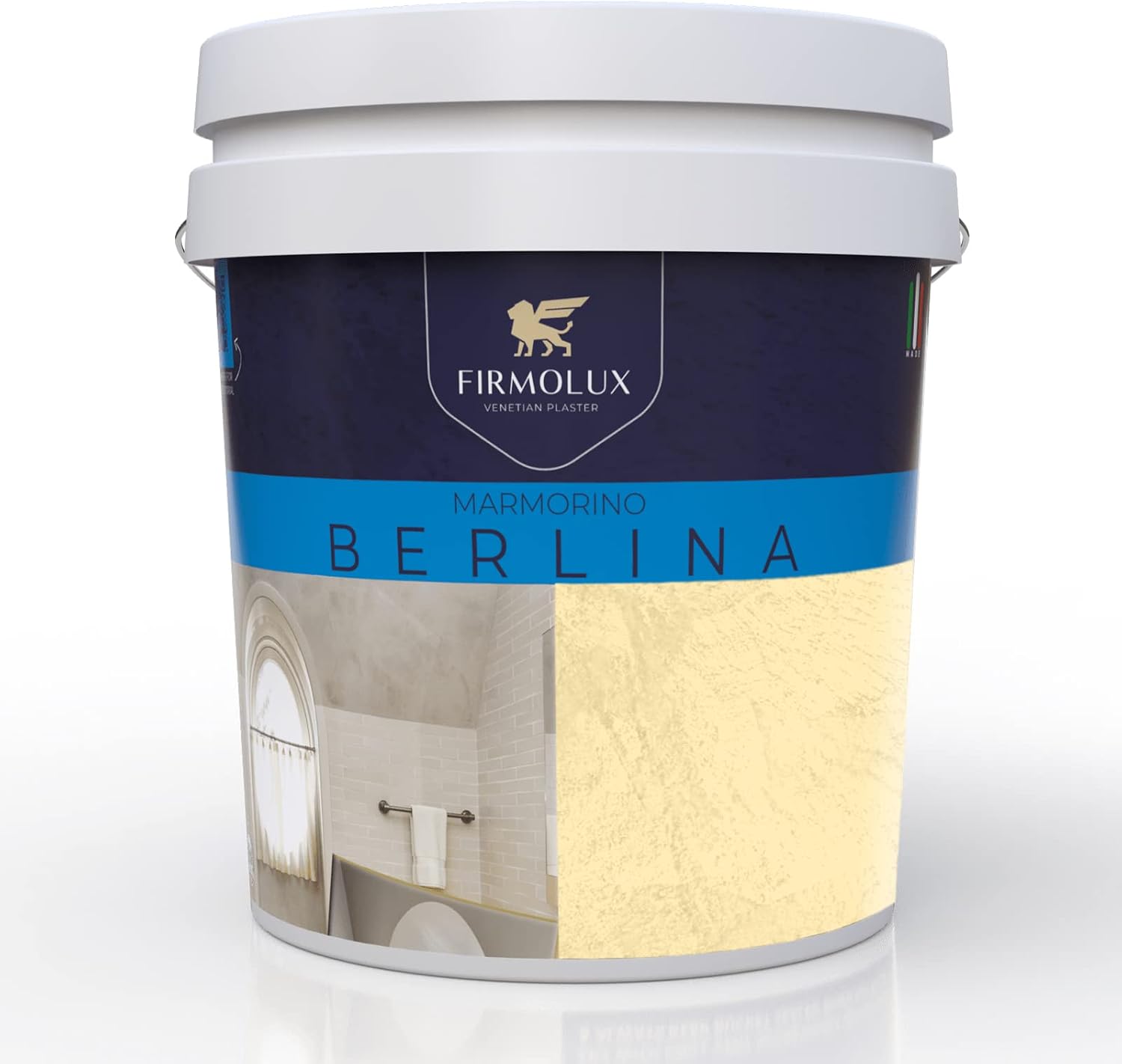 Marmorino Berlina Authentic Venetian Plaster | Smooth Plaster | Made in Italy from Lime & Marble | Yellow|Gold Tones 18 | Color: BM2020-50 Mellow Yellow