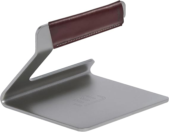 Made In Cookware - Stainless Steel Grill Press - Removable Leather Handle Cover - Crafted in Sweden