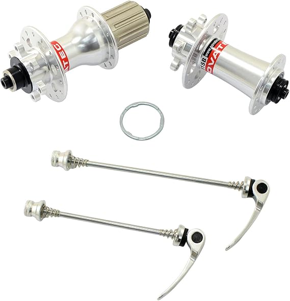 JOY INDUSTRIAL NOVATEC D791SB + D792SB MTB 28 Hole Disc Hubs w/Skewers,1 Pair, Silver, NA2357