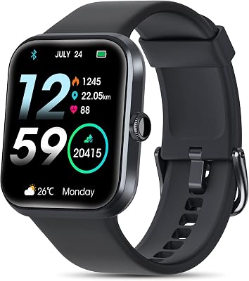 AOKESI Smart Watch for Android Phones and iPhone, Alexa Built-in, 5ATM Waterproof Fitness Smartwatch with Sleep, Heart Rate, Blood Oxygen Monitor