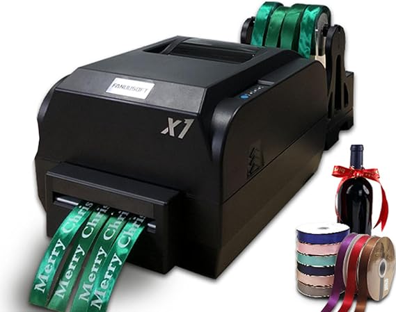 Satin Ribbon Printing Machine,Digital Ribbon Printer, Label Printer Foil Stamping Printing Machine for Gift Wrapping,Supports Languages for Party