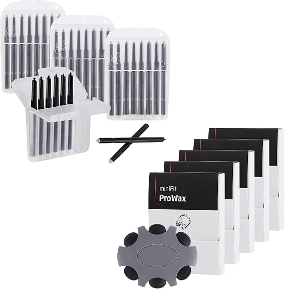 Genuine Hearing Aid Wax Guards for Oticon Prowax Minifit(5 Packs/30 Pcs) & Phonak Hearing Aid Filters, Cerustop Wax Guards Phonak(1.2mm)(4 Packs/32 Pcs)