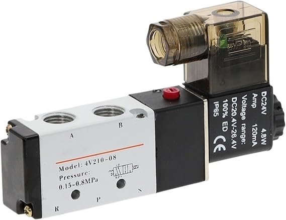 1pcs 5Way 2 Position Airtac Electric Solenoid Valve 4V210-08 1/4" Port Size DC12V,24V. AC110V,220V, Pneumatic parts air control valve(AC220V)