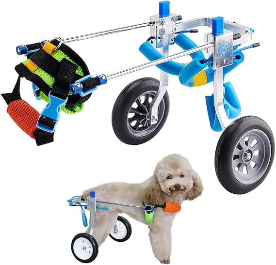 U/D HeoBam Pet Wheelchair for Handicapped Hind Legs Small Dog, Two Wheels Adjustable Dog Wheelchair, cart, 7 Sizes for hind Legs Rehabilitation (XXS)